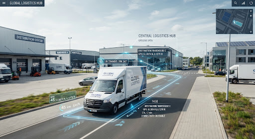 Real-time GPS fleet tracking dashboard interface